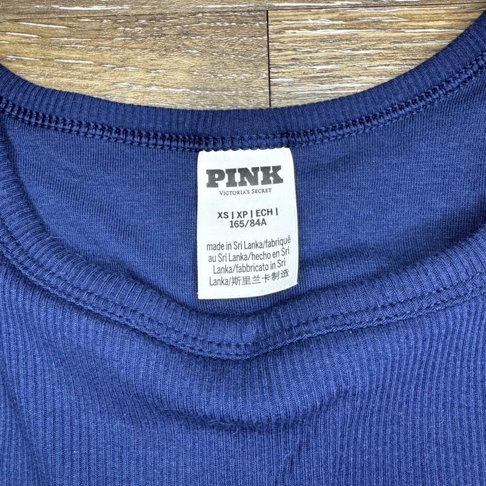 PINK Victoria's Secret Rib Crop Tank Top (Midnight blue) - Picture 5 of 6